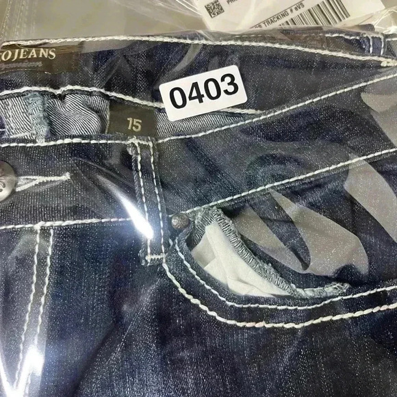 ZCO Premium Boot cut Jeans Womens 15 Blue denim Embroidered cute pocket 0403 - Picture 11 of 11